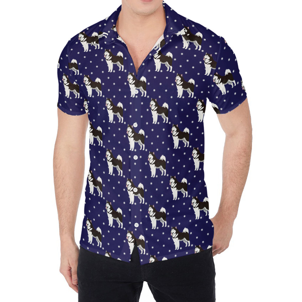 Alaskan Malamute Pattern Print Men's Shirt