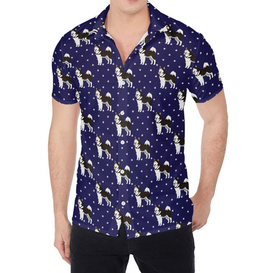 Alaskan Malamute Pattern Print Men's Shirt