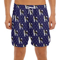 Alaskan Malamute Pattern Print Men's Split Running Shorts