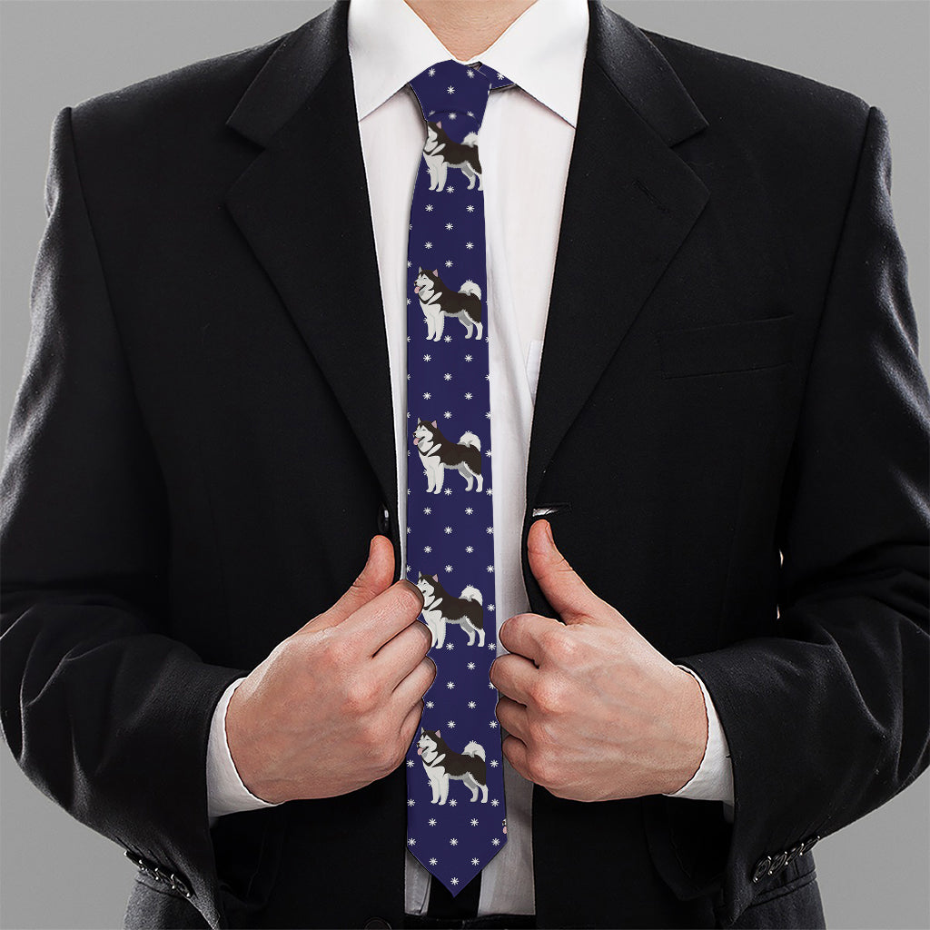 Alaskan Malamute Pattern Print Necktie