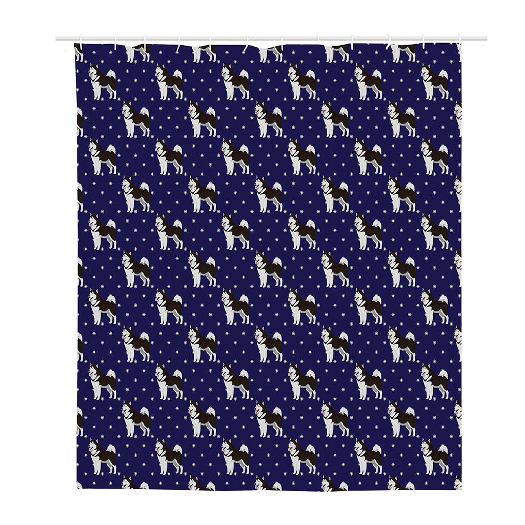 Alaskan Malamute Pattern Print Polyester Shower Curtain