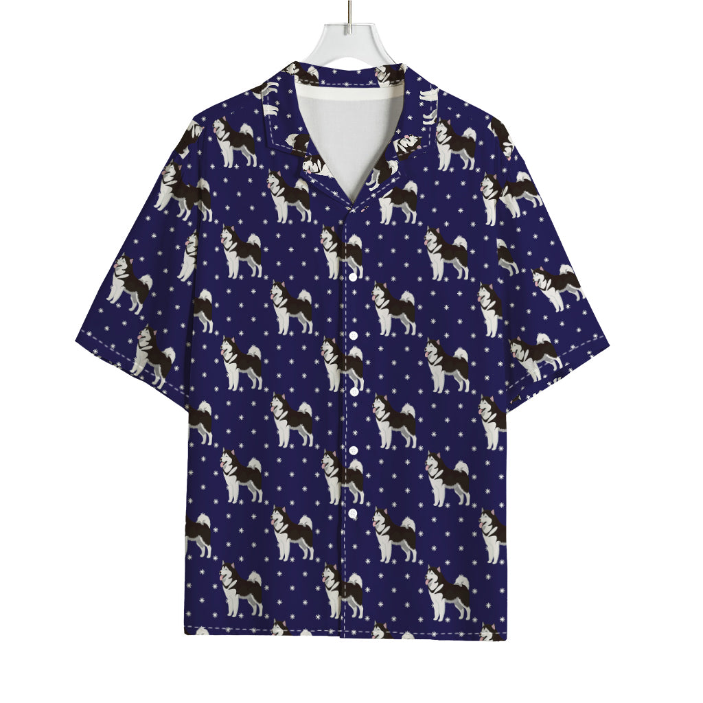 Alaskan Malamute Pattern Print Rayon Hawaiian Shirt