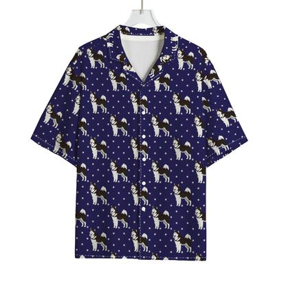 Alaskan Malamute Pattern Print Rayon Hawaiian Shirt
