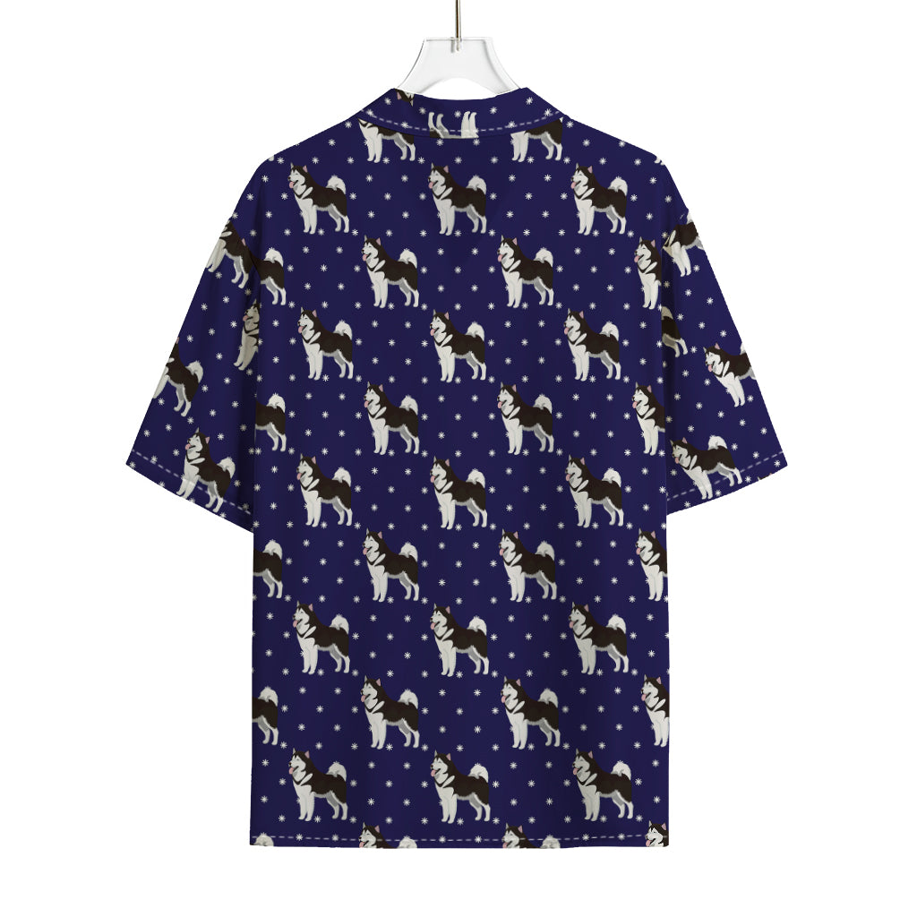 Alaskan Malamute Pattern Print Rayon Hawaiian Shirt