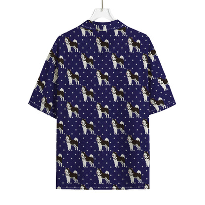 Alaskan Malamute Pattern Print Rayon Hawaiian Shirt