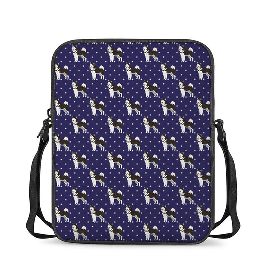 Alaskan Malamute Pattern Print Rectangular Crossbody Bag