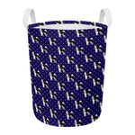 Alaskan Malamute Pattern Print Round Laundry Basket