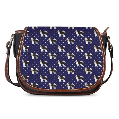 Alaskan Malamute Pattern Print Saddle Bag