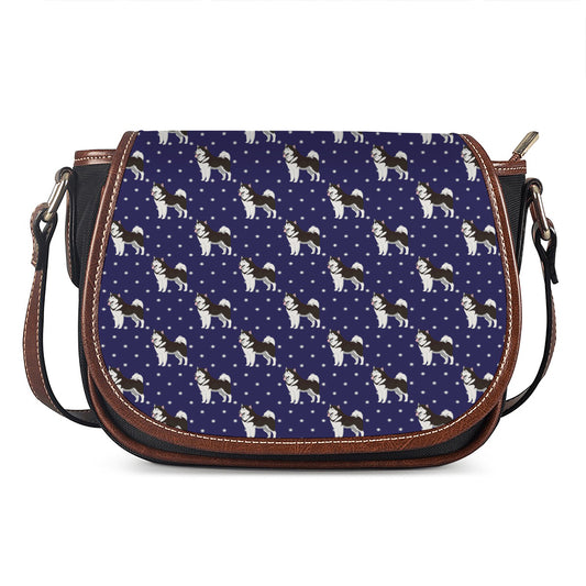 Alaskan Malamute Pattern Print Saddle Bag