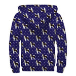 Alaskan Malamute Pattern Print Sherpa Lined Zip Up Hoodie