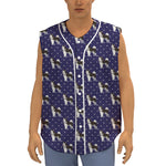 Alaskan Malamute Pattern Print Sleeveless Baseball Jersey