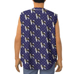 Alaskan Malamute Pattern Print Sleeveless Baseball Jersey