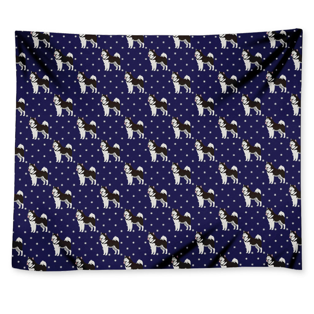 Alaskan Malamute Pattern Print Tapestry