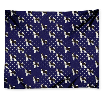 Alaskan Malamute Pattern Print Tapestry