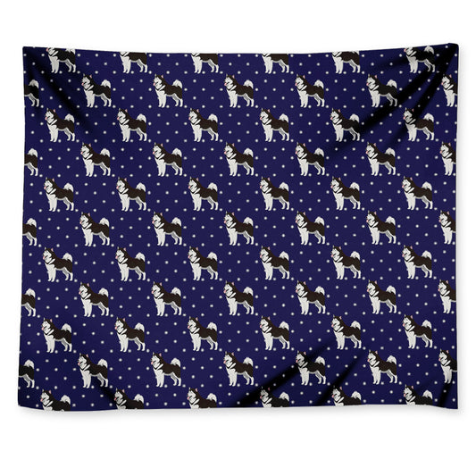 Alaskan Malamute Pattern Print Tapestry