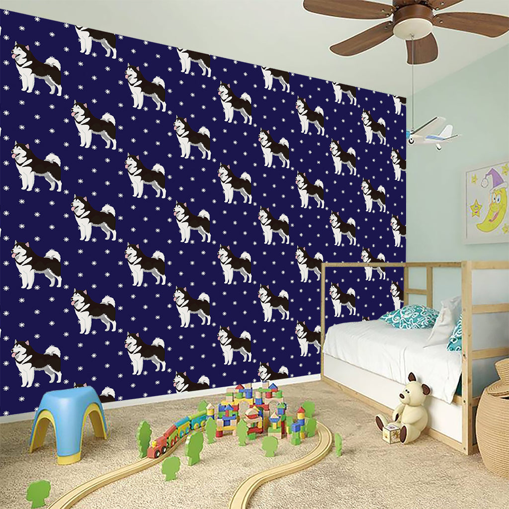 Alaskan Malamute Pattern Print Wall Sticker