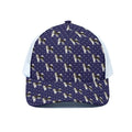 Alaskan Malamute Pattern Print White Mesh Trucker Hat