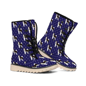 Alaskan Malamute Pattern Print Winter Boots