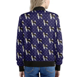 Alaskan Malamute Pattern Print Women's Bomber Jacket