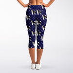 Alaskan Malamute Pattern Print Women's Capri Leggings