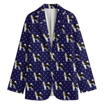 Alaskan Malamute Pattern Print Women's Cotton Blazer
