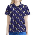 Alaskan Malamute Pattern Print Women's Polo Shirt