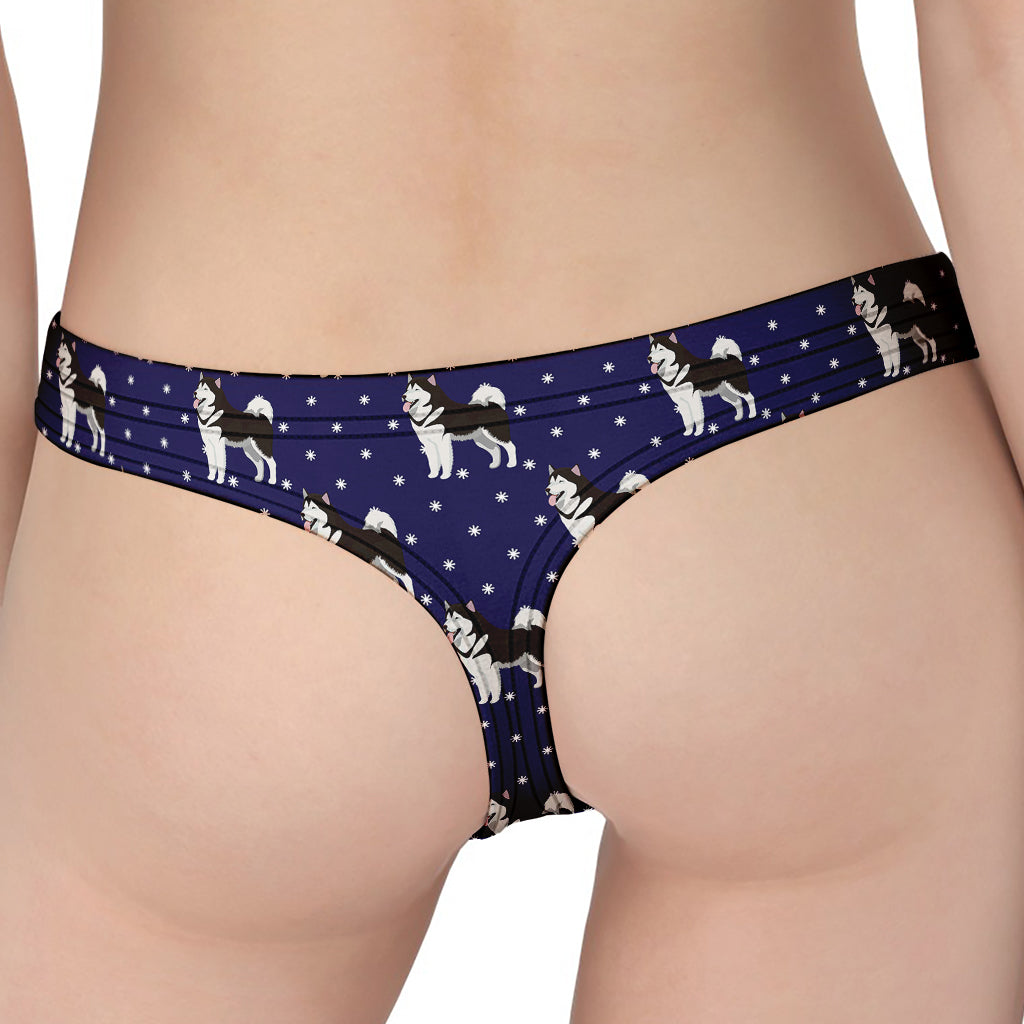 Alaskan Malamute Pattern Print Women's Thong