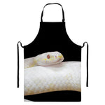 Albino Snake Print Bib Apron With Pocket