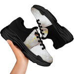 Albino Snake Print Black Chunky Shoes