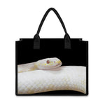 Albino Snake Print Canvas Tote Bag