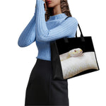 Albino Snake Print Canvas Tote Bag