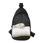 Albino Snake Print Chest Bag