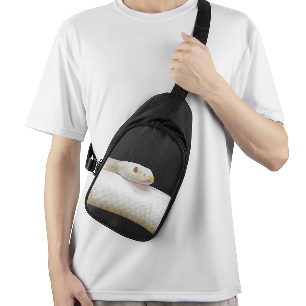 Albino Snake Print Chest Bag
