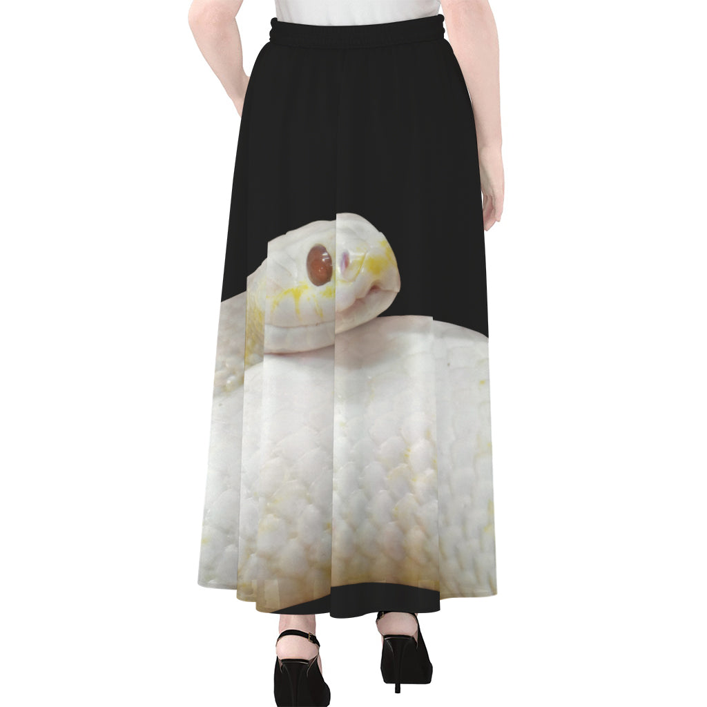 Albino Snake Print Chiffon Maxi Skirt
