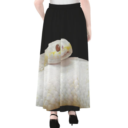 Albino Snake Print Chiffon Maxi Skirt