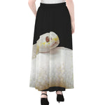 Albino Snake Print Chiffon Maxi Skirt
