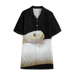 Albino Snake Print Cotton Hawaiian Shirt
