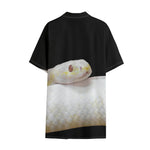 Albino Snake Print Cotton Hawaiian Shirt