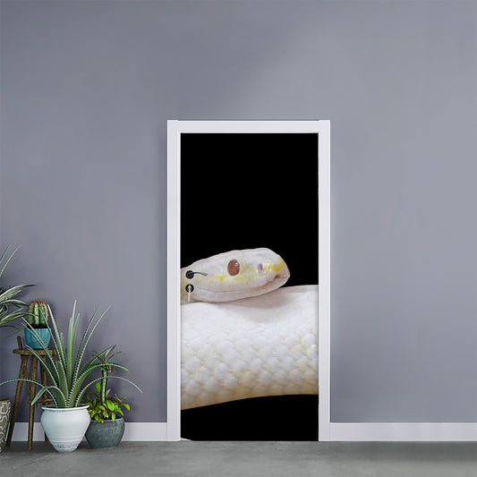 Albino Snake Print Door Sticker