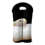 Albino Snake Print Double Neoprene Wine Tote