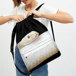 Albino Snake Print Drawstring Backpack