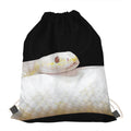 Albino Snake Print Drawstring Bag