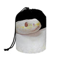 Albino Snake Print Drawstring Makeup Bag