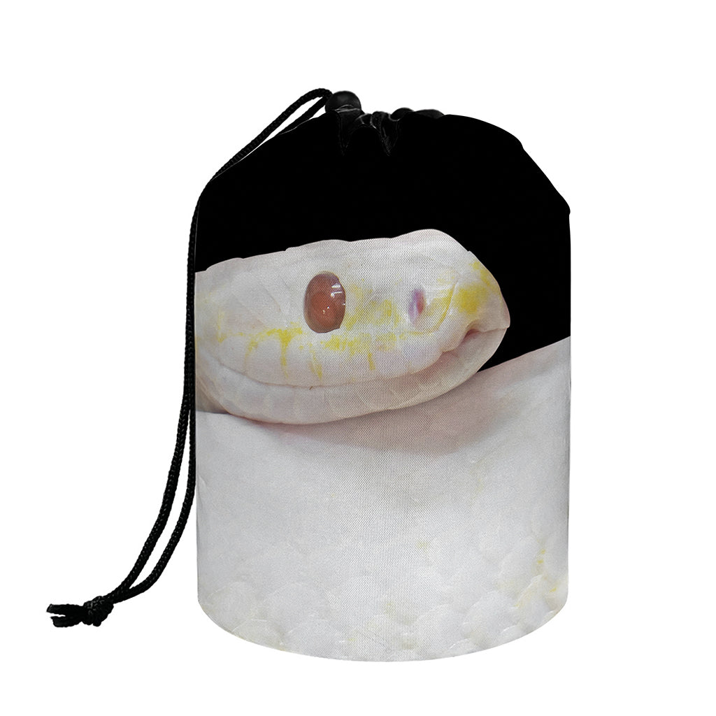 Albino Snake Print Drawstring Makeup Bag