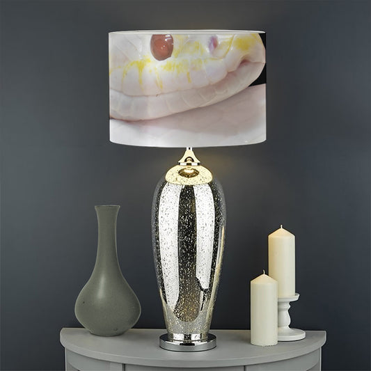 Albino Snake Print Drum Lamp Shade