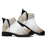 Albino Snake Print Flat Ankle Boots