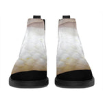 Albino Snake Print Flat Ankle Boots