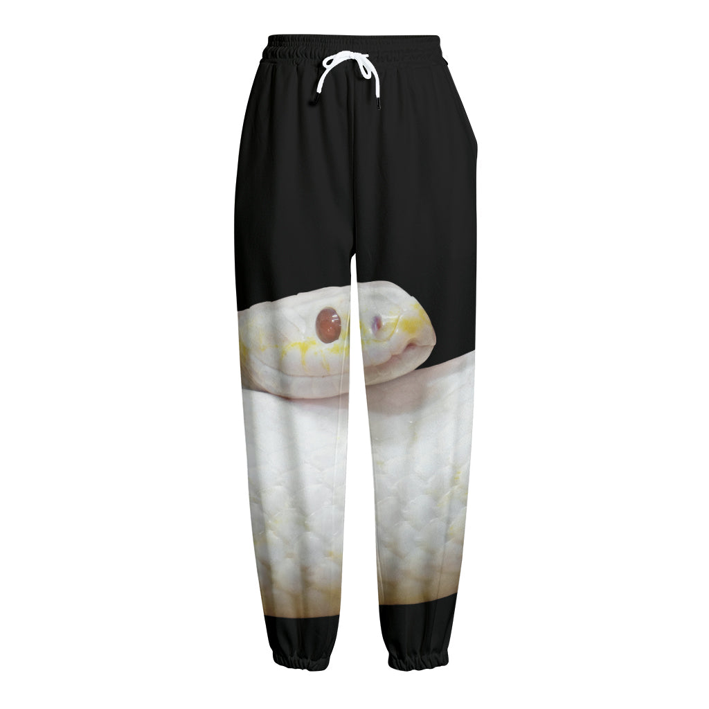 Albino Snake Print Fleece Lined Knit Pants