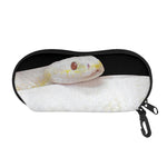 Albino Snake Print Glasses Case