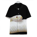 Albino Snake Print Hawaiian Shirt